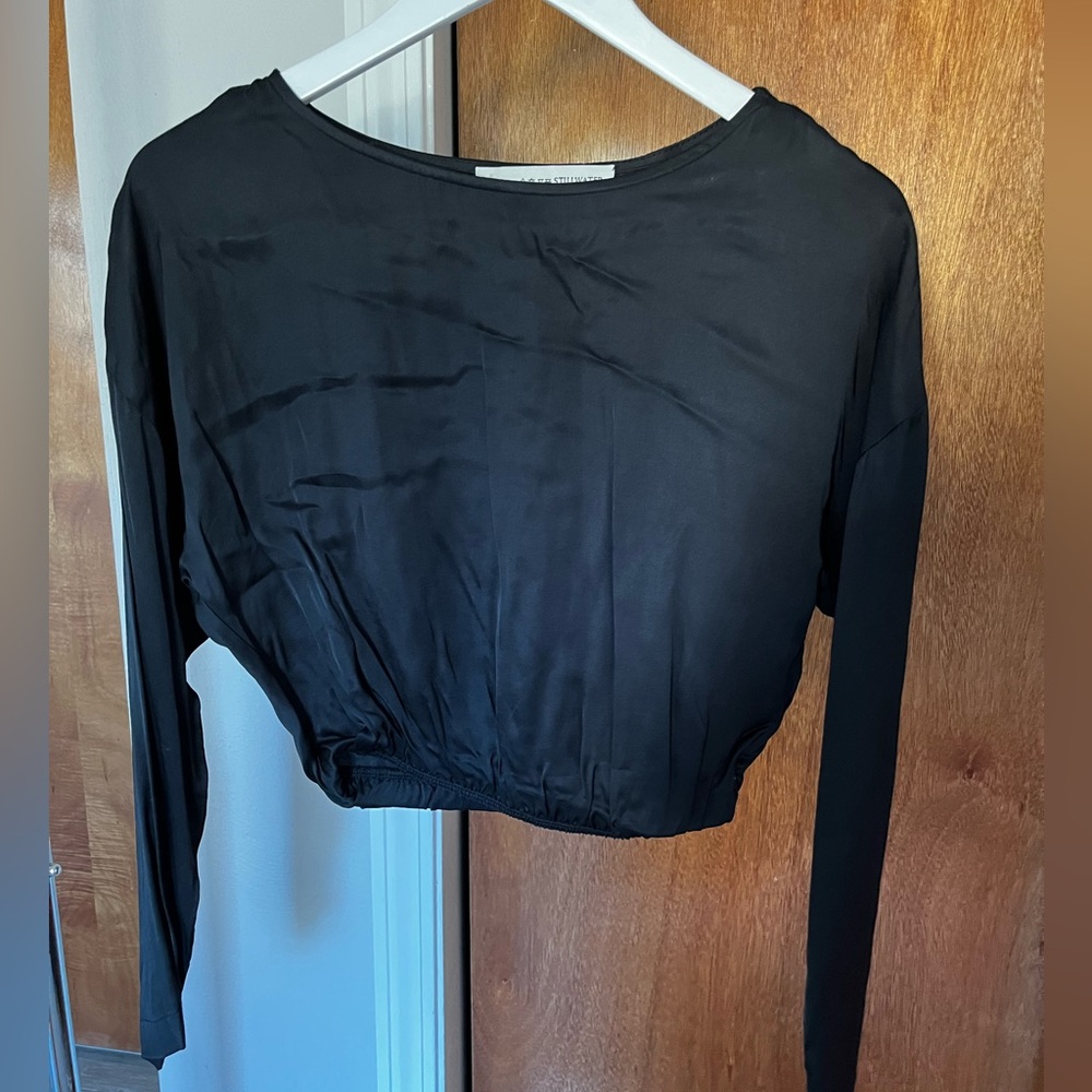 Stillwater LS black crop top
